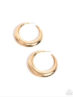 2/$10 Paparazzi Circular Circumstance - Gold Hoop Earrings
